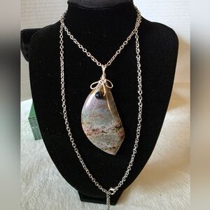 Ocean Jasper Wire Wrap Necklace